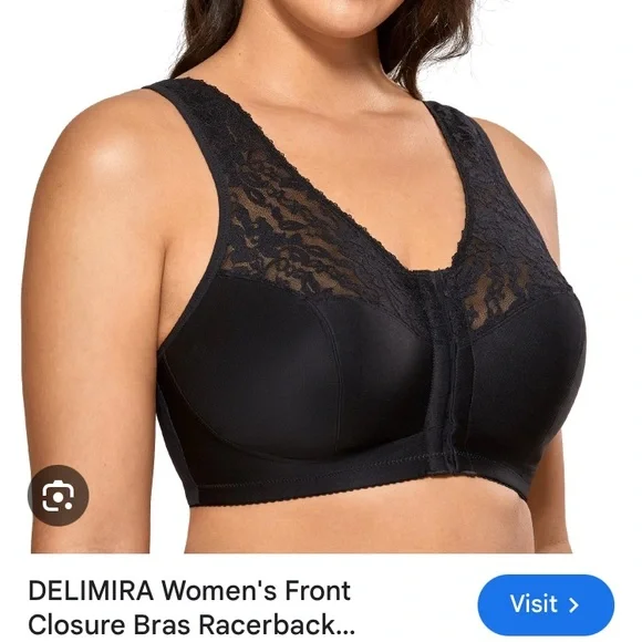 38G front close bra with lace trim - Picture 2 of 6